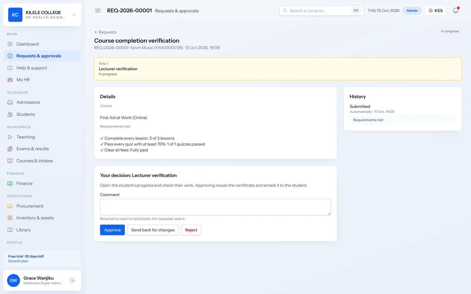 Soma360: Request workflows